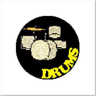 Rock Battle Card Game Drums Icon Posters and Art